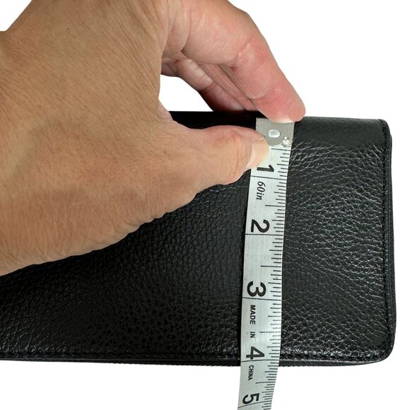 Coach DEMPSEY Large PHONE WALLET Pebbled Leather Black NEW - Picture 9 of 11